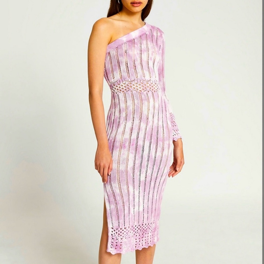 River Island Pink One-Shoulder Dress